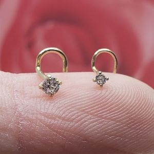 3mm Genuine Real Diamond 14K solid Gold